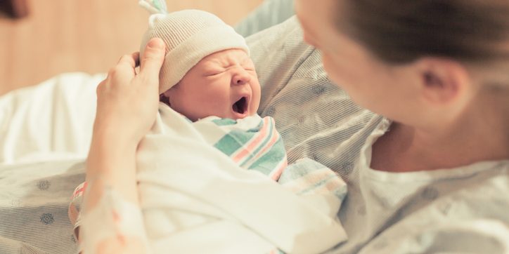 Mother and her newborn baby